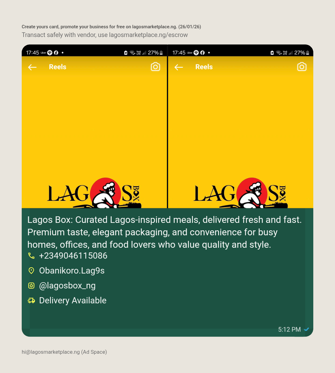 Lagos Box: Curated Lagos-inspired meals, delivered fresh and