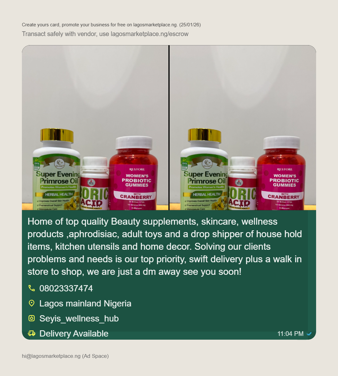 Home of top quality Beauty supplements, skincare, wellness